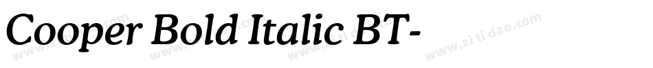 Cooper Bold Italic BT字体转换